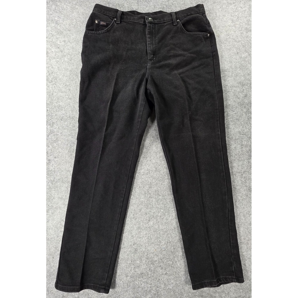 Lee Riders Black Denim Jeans High Rise Women's 18 100% Cotton